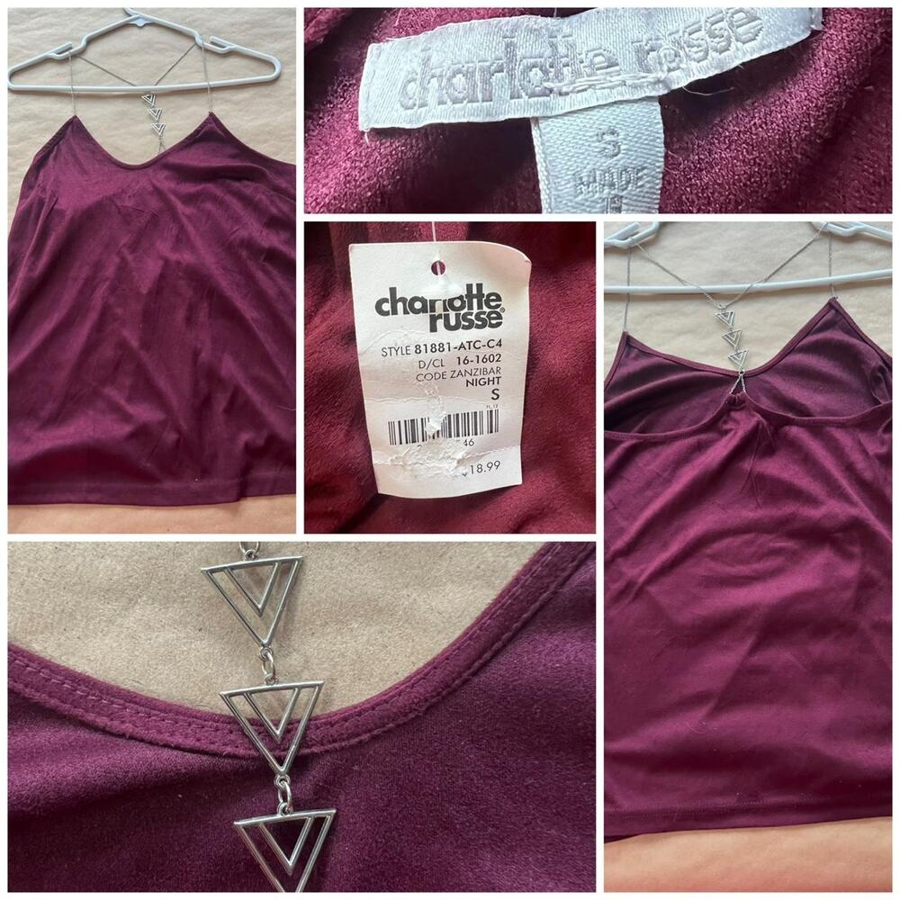Burgundy velvet tank top